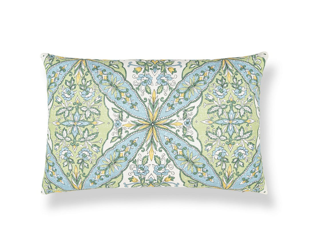 Provence Pillow 22 X 14 - Aqua Meadow WWLBDK166640001 by Scalamandre Designer Pillow