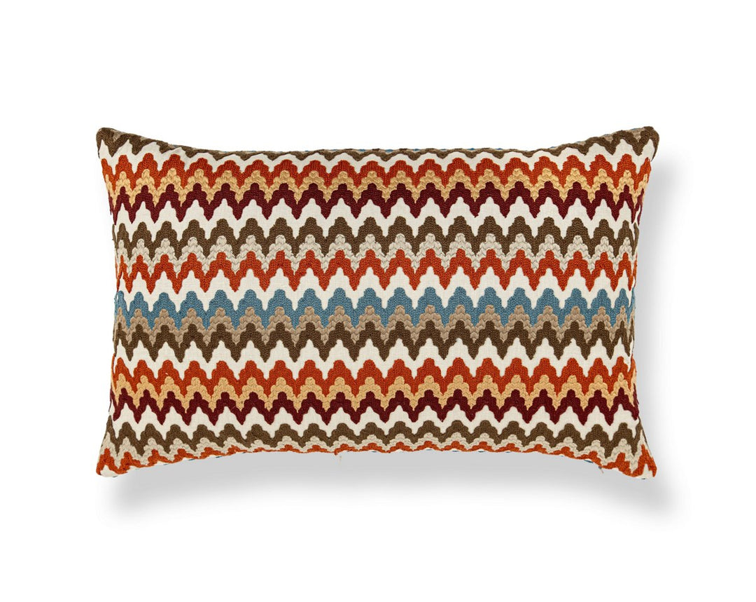 Rainbow Mountain Crewel Pillow 22 X 14 - Autumn WWLBDK273390001 by Scalamandre Designer Pillow
