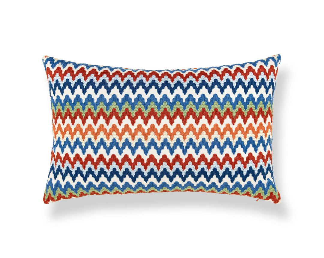 Rainbow Mountain Crewel Pillow 22 X 14 - Cobalt Rouge WWLBDK273390004 by Scalamandre Designer Pillow