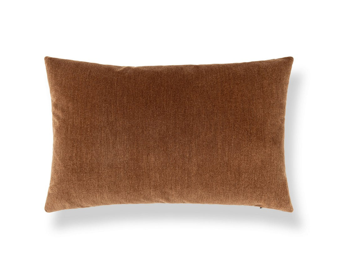 Tudor Velvet Pillow 22 X 14 - Walnut WWLBDK273420006 by Scalamandre Designer Pillow