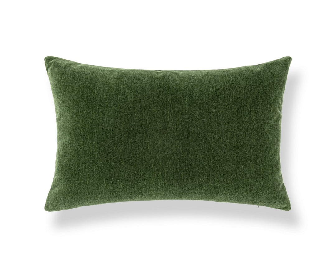 Tudor Velvet Pillow 22 X 14 - Bottle Green WWLBDK273420008 by Scalamandre Designer Pillow