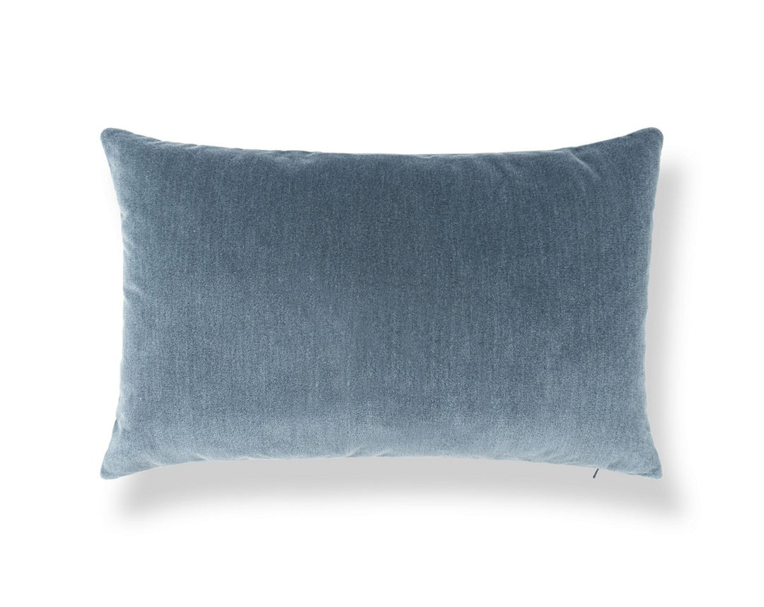 Tudor Velvet Pillow 22 X 14 - Federal Blue WWLBDK273420009 by Scalamandre Designer Pillow