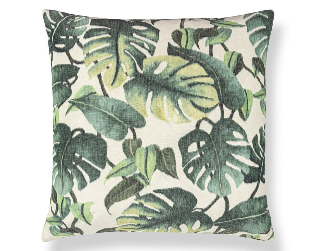 Rainforest Warp Print Pillow 22 X 22 - Leaf WWSDDK166590001 by Scalamandre Designer Pillow