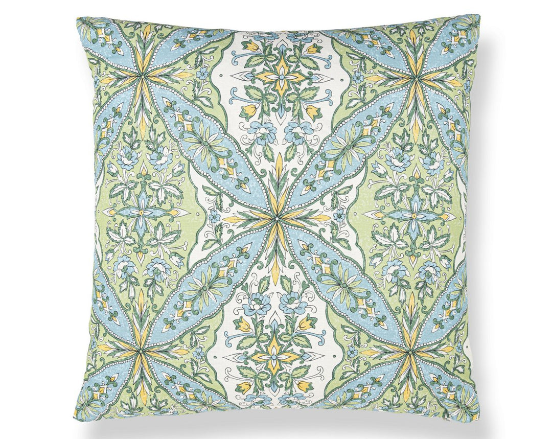Provence Pillow 22 X 22 - Aqua Meadow WWSDDK166640001 by Scalamandre Designer Pillow