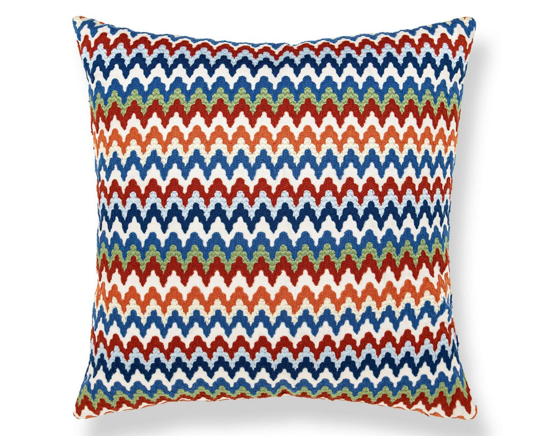 Rainbow Mountain Crewel Pillow 22 X 22 - Cobalt Rouge WWSDDK273390004 by Scalamandre Designer Pillow