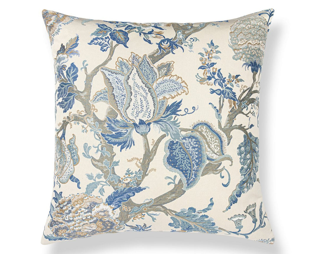 Indienne Lampas Pillow 24 X 24 - Federal Blue WWSEDK273410001 by Scalamandre Designer Pillow