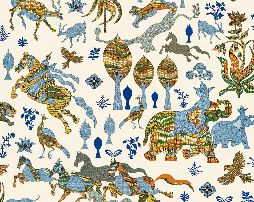Legends | Wallcovering Tropical Blue WWWP88606D0003 by Old World Weavers Designer Wallpaper
