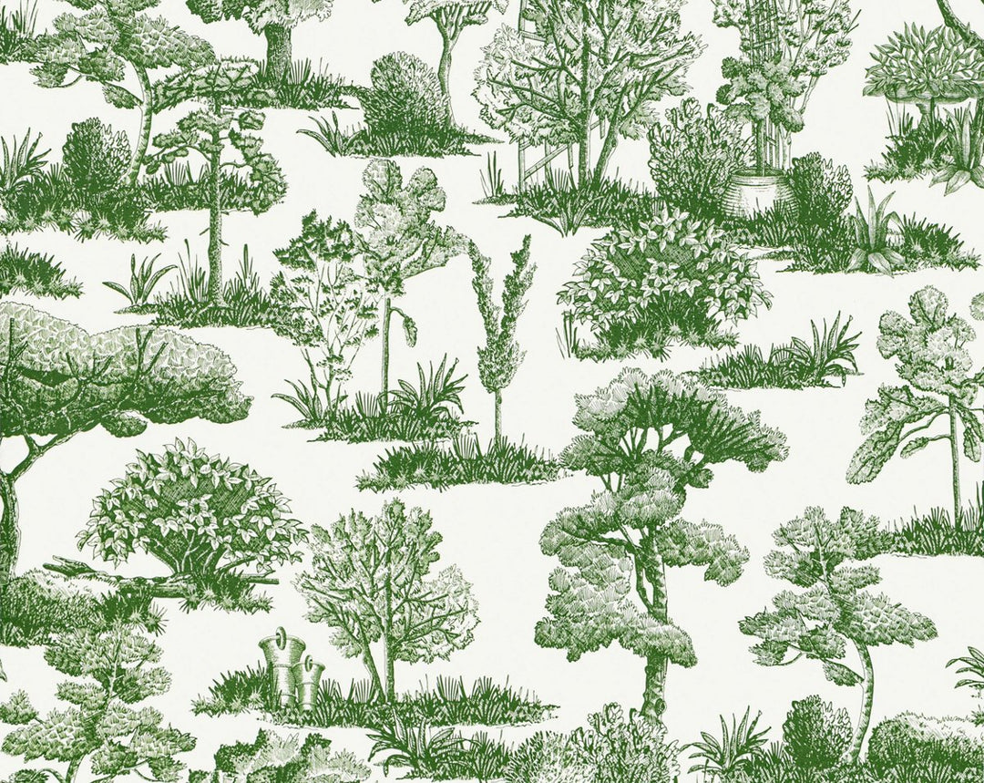 Garden Toile Forest WWWP88605D0005 by Old World Weavers Designer Wallpaper