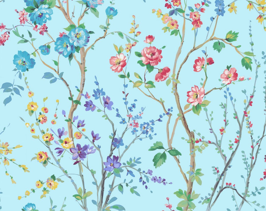 Potpourri Turquoise WWWP88604D0006 by Old World Weavers Designer Wallpaper