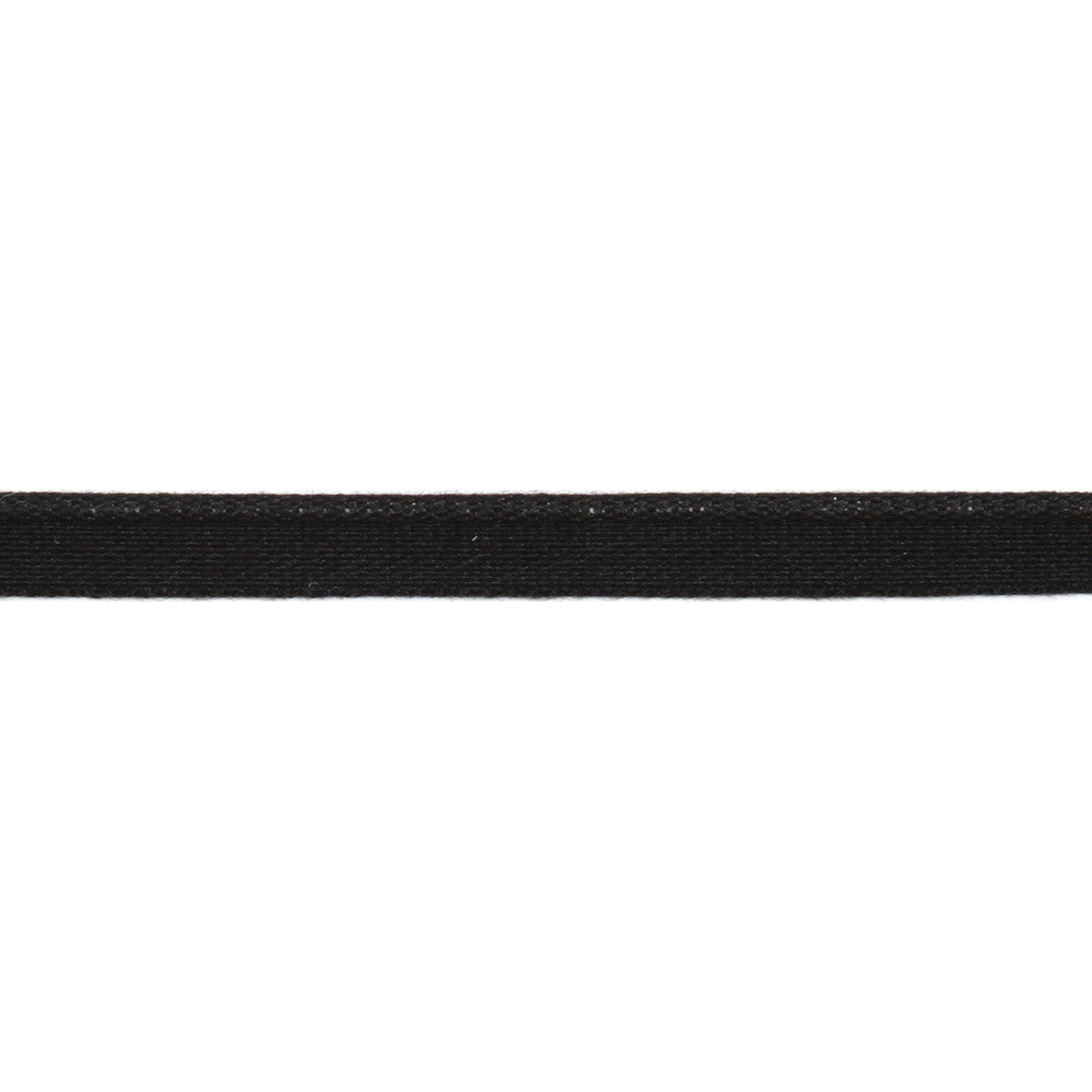 Versailles 1/8" Piping Woven Lip Cord Black by Europatex Designer Fabric Versailles 64% Rayon, 36% Cotton 0.13 inches - Swanky Fabrics -
