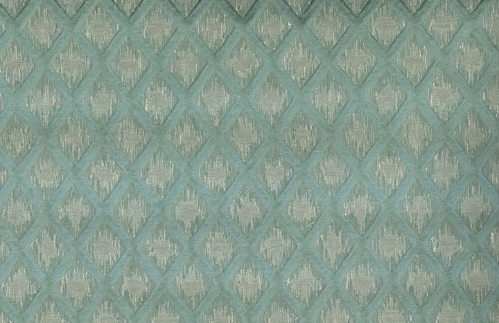 Xavier Aqua by Norbar Designer Fabric PARAMOUNT 43% POLYESTER 32% LINEN CHINA 2"V 1 1/2"H 57 - Swanky Fabrics -