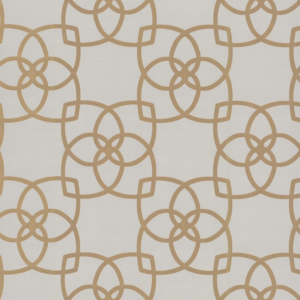 Serendipity Cream & Gold Metallic Wallpaper by Antonina Vella Designer Antonina Vella Dazzling Dimensions Volume II Covers about 57.8 square feet 21-in by 33-ft long roll Unpasted 10.4 - Swanky Fabrics -