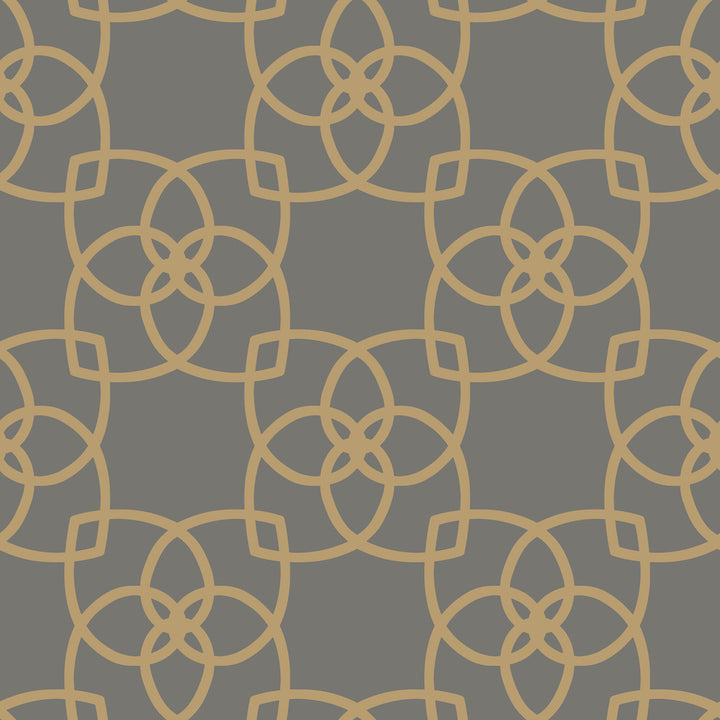 Serendipity Grey & Gold Metallic Wallpaper by Antonina Vella Designer Antonina Vella Dazzling Dimensions Volume II Covers about 57.8 square feet 21-in by 33-ft long roll Unpasted 10.4 - Swanky Fabrics -