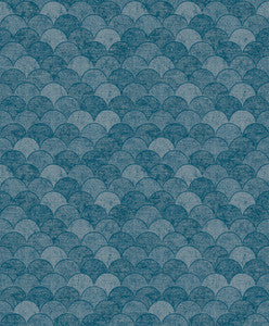 Mermaid Scales Blue Wallpaper by Antonina Vella Designer