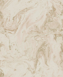 Oil & Marble Blush Metallic Wallpaper by Antonina Vella Designer
