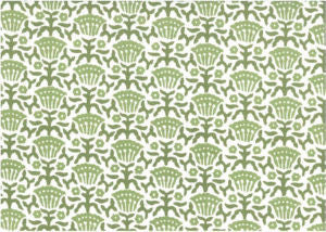 York Olive by Norbar Designer Fabric ROMANCE 100% COTTON SPAIN 3 1/2"V 2 1/4"H 55" - Swanky Fabrics -