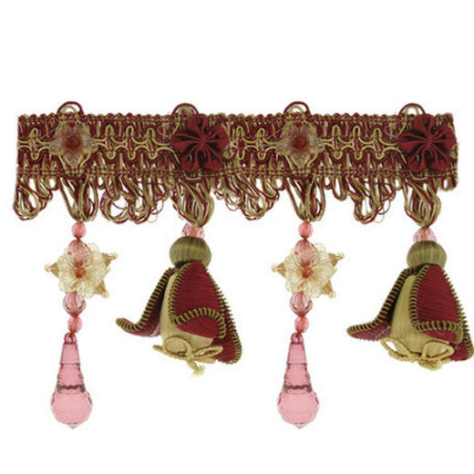 York Col. Treasure by Europatex Designer Fabric Coral 35% Polyester / 35% Rayon / 30% Acrylic China See Sample Horizontal: N/A and Vertical: N/A 2.00 inches  - Swanky Fabrics -