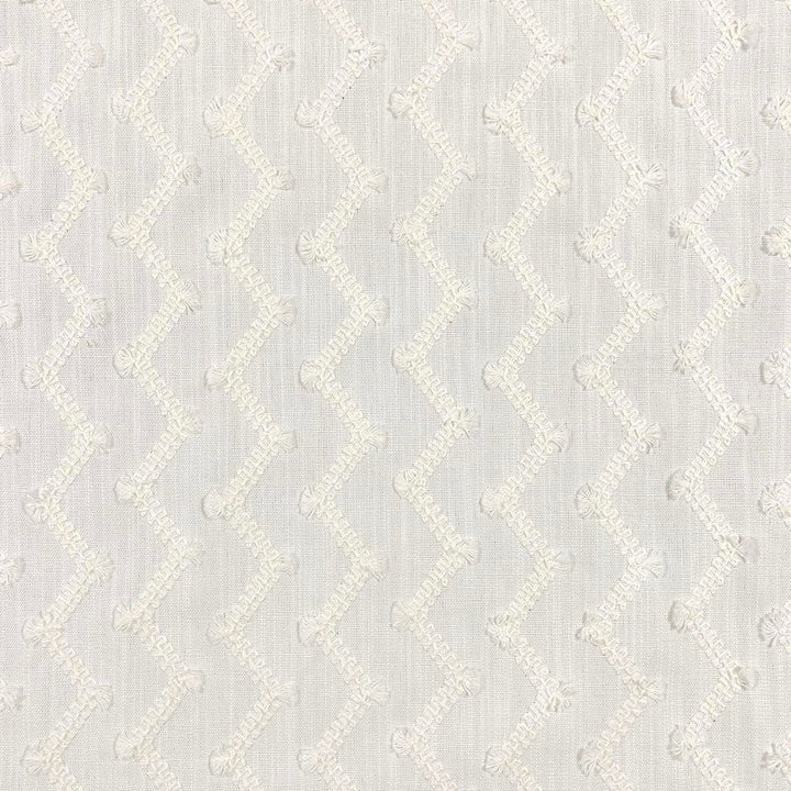 Zag Ivory by Magnolia Designer Fabric - Base: 100% Polyester Emb: 100% Cotton India 5000 Horizontal: 4.50" and Vertical: 2" 53" - Swanky Fabrics -