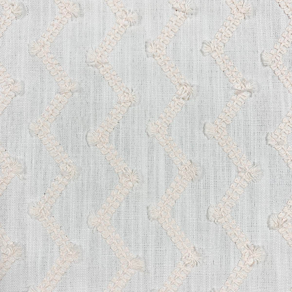 Zag Pale Pink by Magnolia Designer Fabric - Base: 100% Polyester Emb: 100% Cotton India 5000 Horizontal: 4.50" and Vertical: 2" 53" - Swanky Fabrics -