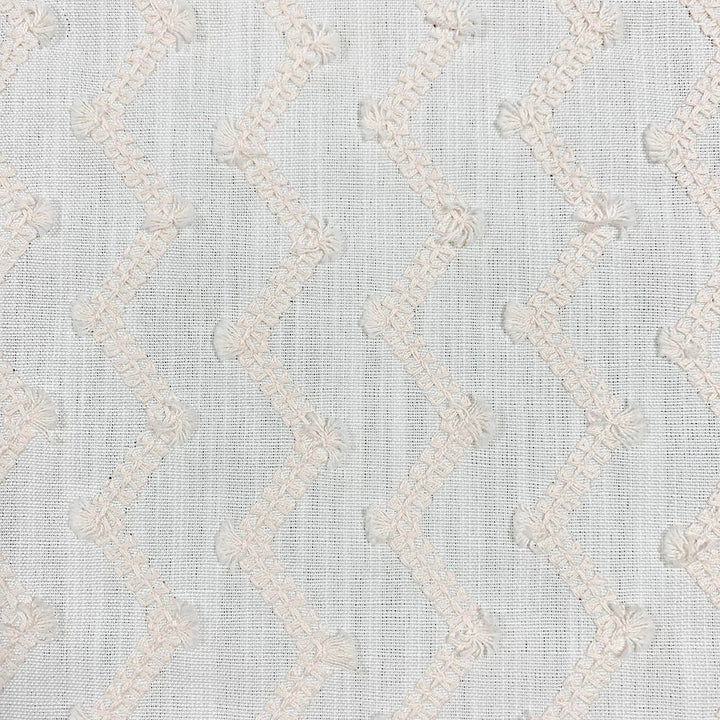Zag Pale Pink by Magnolia Designer Fabric - Base: 100% Polyester Emb: 100% Cotton India 5000 Horizontal: 4.50" and Vertical: 2" 53" - Swanky Fabrics -