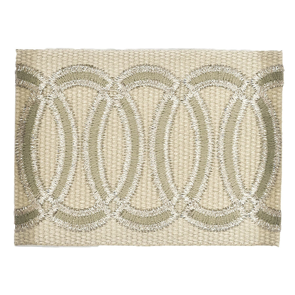 Zealot 1 Tan by Stout Designer Trim MOONDUST TRIM 40%LIN 32%SVI 24%POL 4%MTL CHINA </p><p>Repeat: 0 2.38 in - Swanky Fabrics -