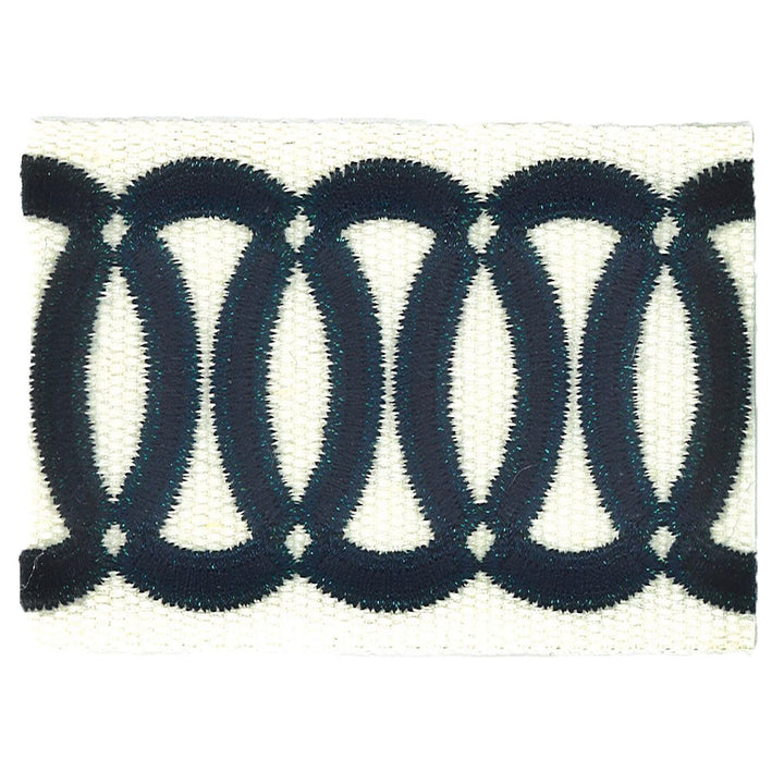 Zealot 6 Ink by Stout Designer Trim Moondust Trim 40% Linen 32% Spun Viscose 24% Polyester 4% Metallic CHINA Horizontal: 0 and Vertical: 0 2.38 in - Swanky Fabrics -