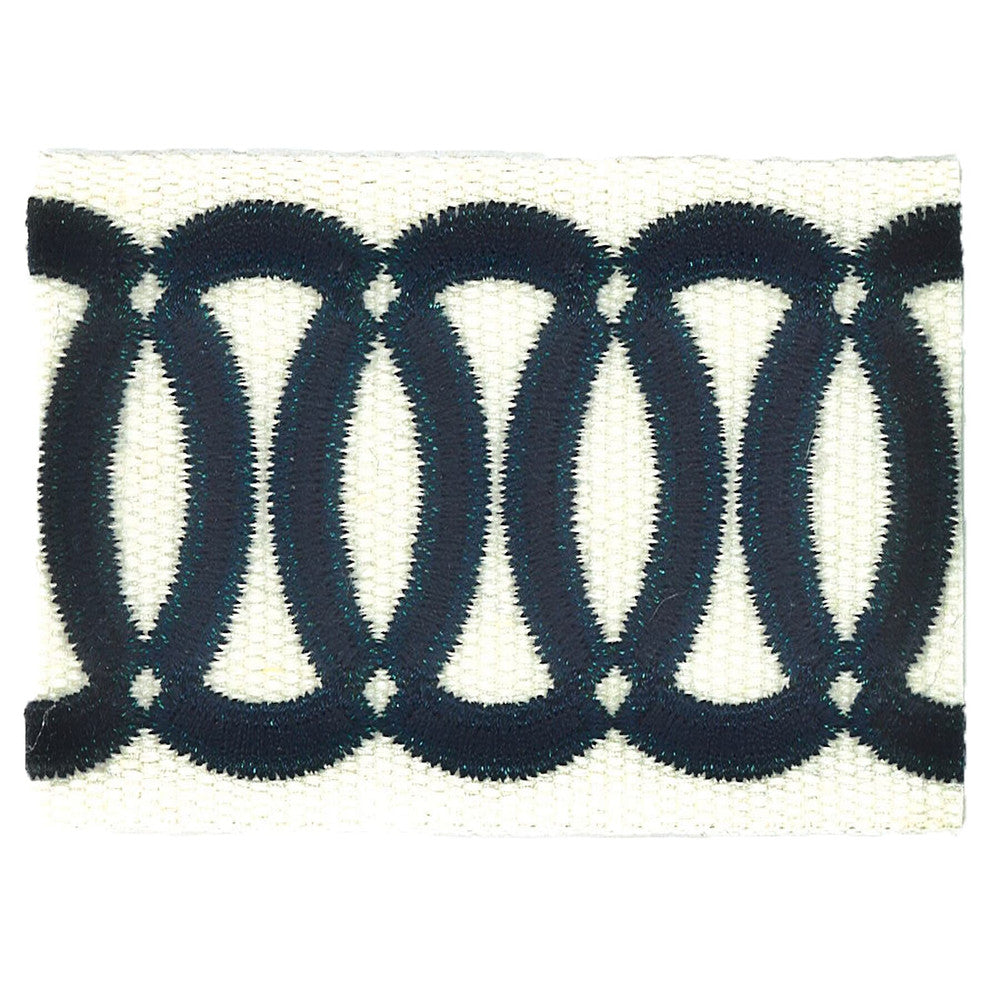Zealot 6 Ink by Stout Designer Trim MOONDUST TRIM 40%LIN 32%SVI 24%POL 4%MTL CHINA Horizontal: 0 and Vertical: 0 2.38 in - Swanky Fabrics -