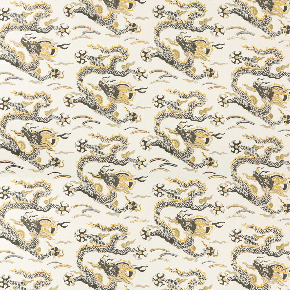 Zen Dragon Gold by Kravet Couture Designer Fabric - COTTON - 95%;RAYON - 5% India - Horizontal: 27 and Vertical: 16.6 54 - Swanky Fabrics -
