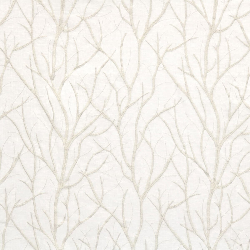 Zephyr 1 Ash by Stout Designer Fabric Color My Window Ash/Smoke 54% Linen 32% Cotton 14% Polyester Polyester Embroidery INDIA Horizontal: 12.75 and Vertical: 12.75 51.5 in - Swanky Fabrics -