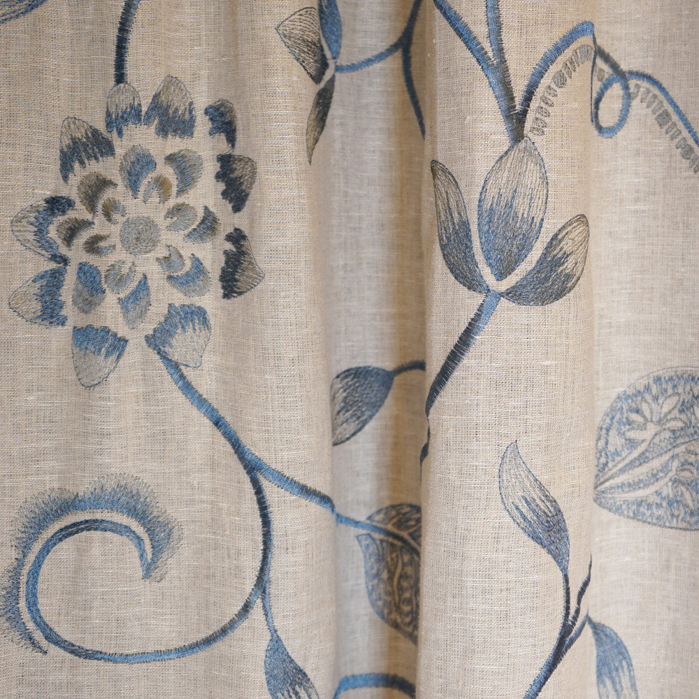 Zinnia 64Sj101 by JF Designer Fabric JF Studio 100% Linen India Horizontal: 25 and Vertical: 16 54 - Swanky Fabrics -