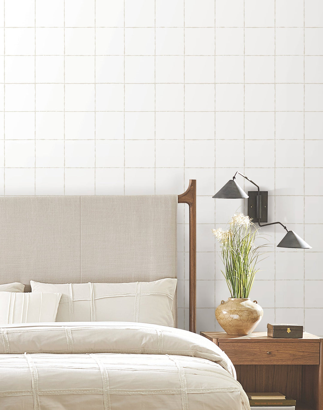 La Vitre Plaid Graphite Wallpaper by York Wallcoverings Designer
