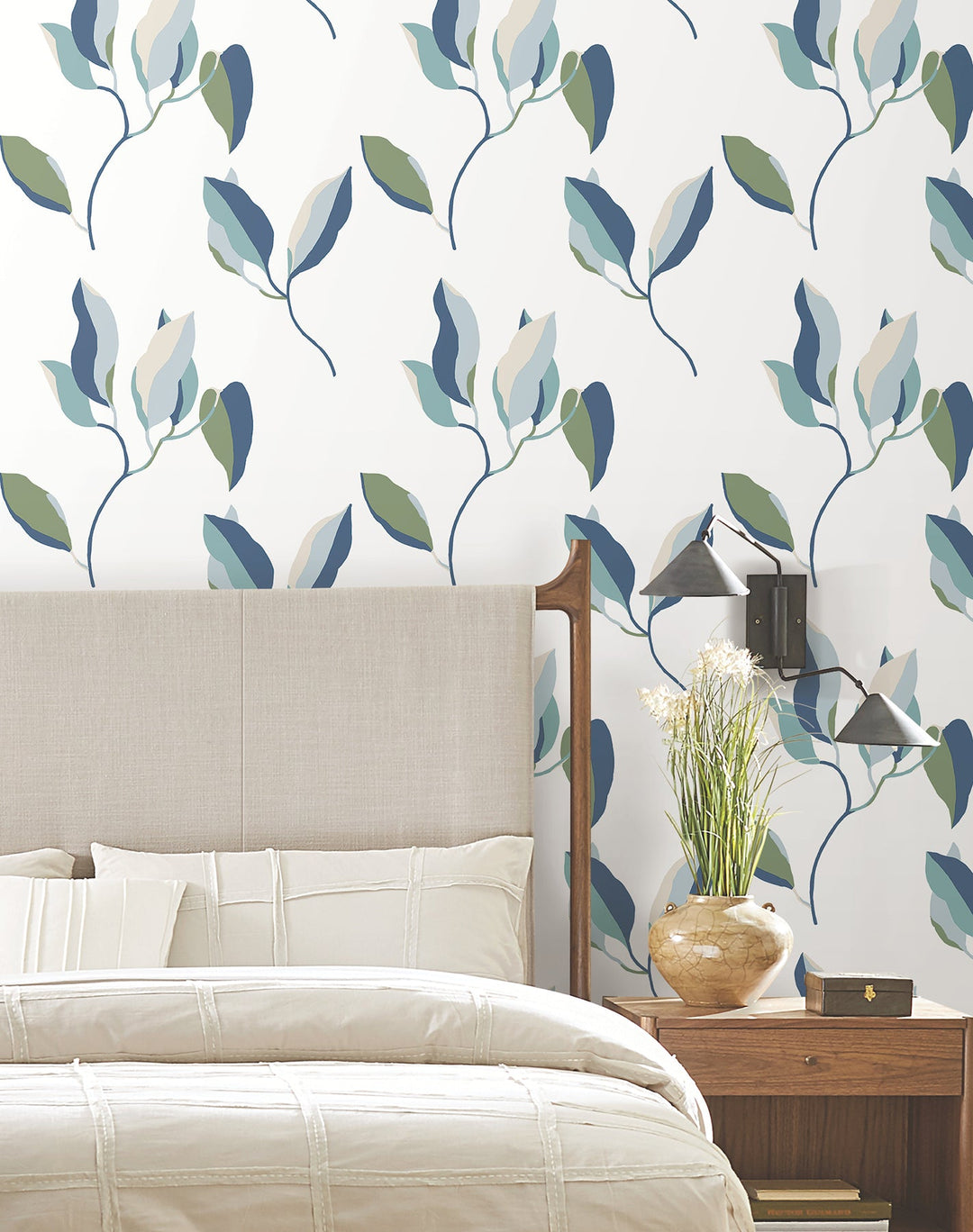Brushwork Branches Alpine & Cobalt Wallpaper by York Wallcoverings Designer