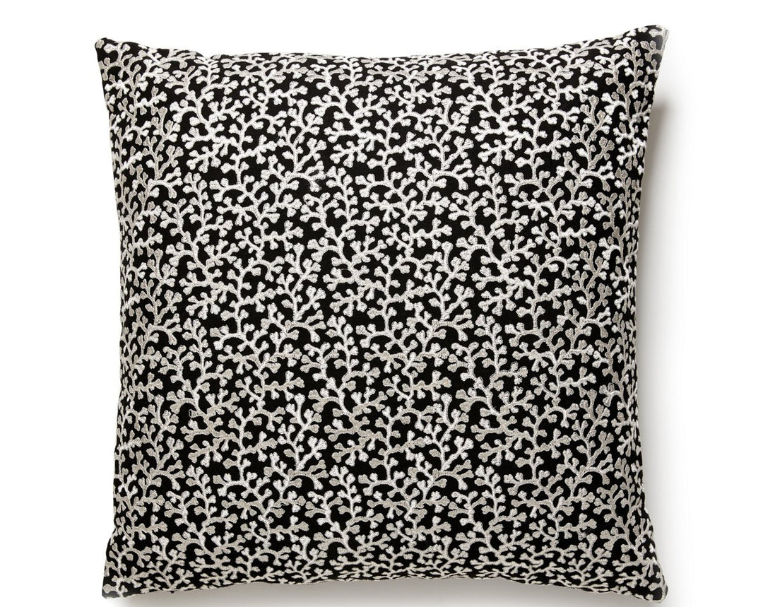 Hele Bay Pillow 22 X 22 - Black ZSHELEPILL0005 by Scalamandre Designer Pillow