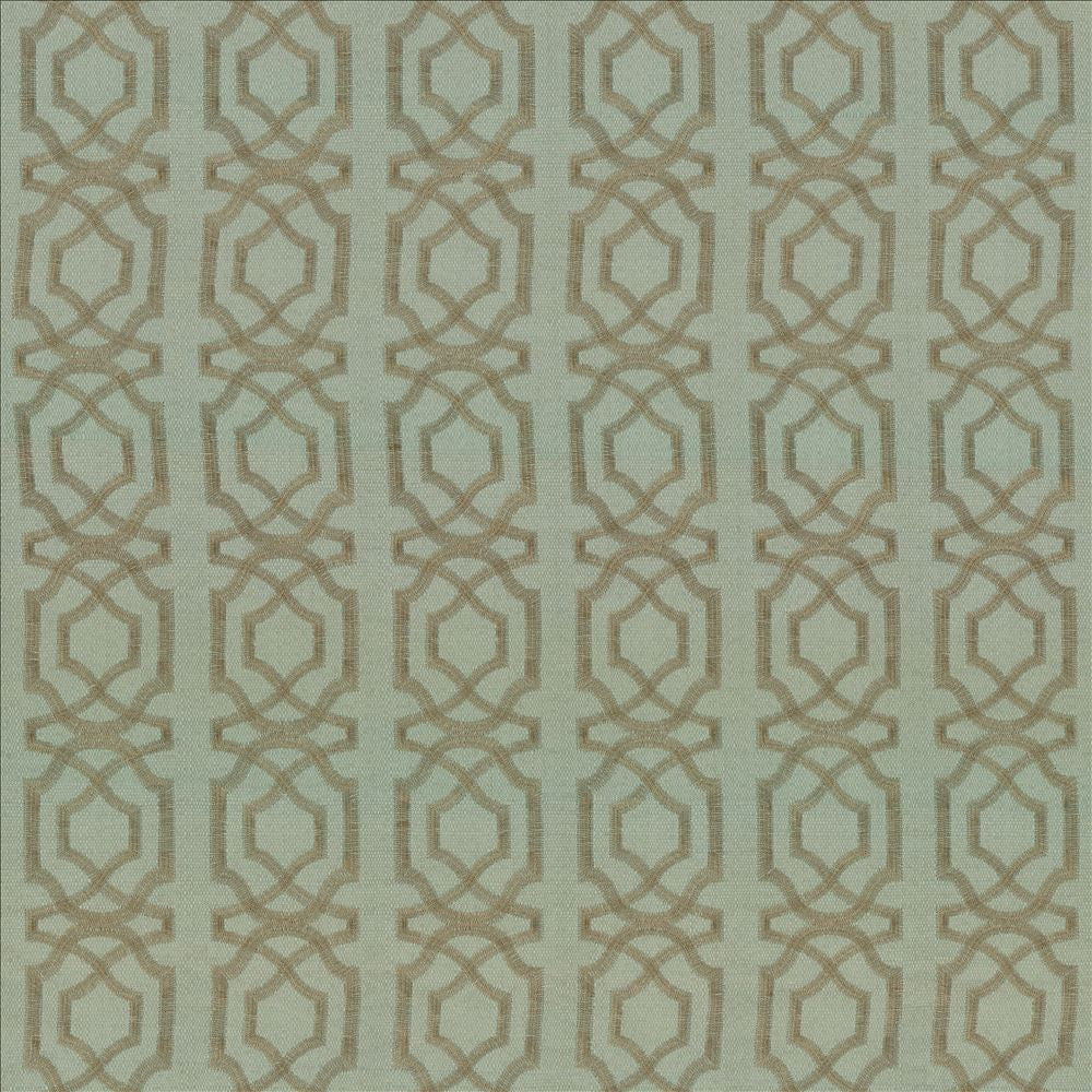 Abacot Aqua by Kasmir Designer Fabric 5074 100% Polyester Embroidery 100% Polyester CHINA Not Tested Horizontal: 3 4/8 inches and Vertical: 3 6/8 inches 55 - 58 - Swanky Fabrics -