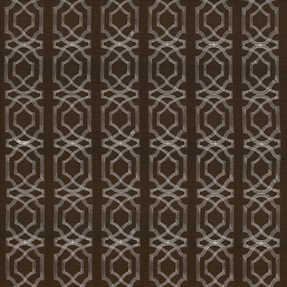 Abacot Chocolate by Kasmir Designer Fabric See sample 100% Polyester
Embroidery
100% Polyester
 CHINA Not Tested </p><p>Repeat: Horizontal: 3 4/8 inches and Vertical: 3 6/8 inches 55 - Swanky Fabrics -