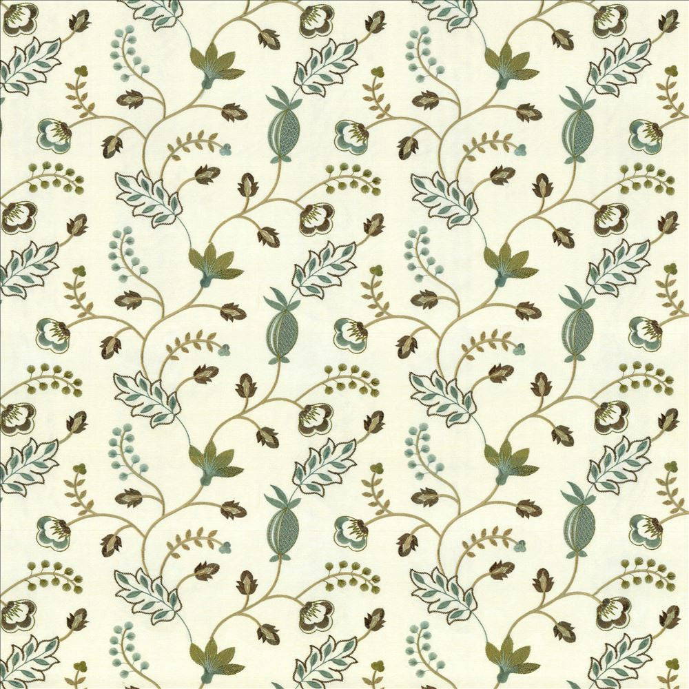 Abberville Crystal  by Kasmir Designer Fabric 1443 100% Polyester
Embroidery
100% Polyester
 INDIA 30,000 Wyzenbeek Double Rubs Horizontal: 13 inches and Vertical: 9 4/8 inches 52  - Swanky Fabrics -