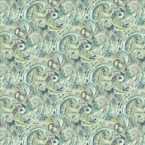 Abstract Paisley Blue Lagoon by Kasmir Designer Fabric