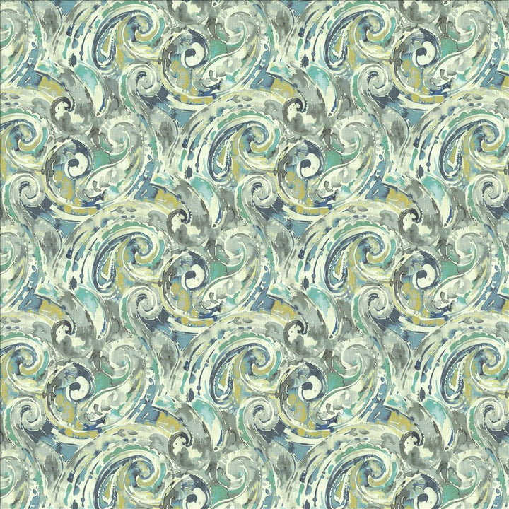 Abstract Paisley Blue Lagoon by Kasmir Designer Fabric 1453 100% Cotton
 SOUTH KOREA 30,000 Wyzenbeek Double Rubs </p><p>Repeat: Horizontal: 18 inches and Vertical: 17 4/8 inches 54 - Swanky Fabrics -