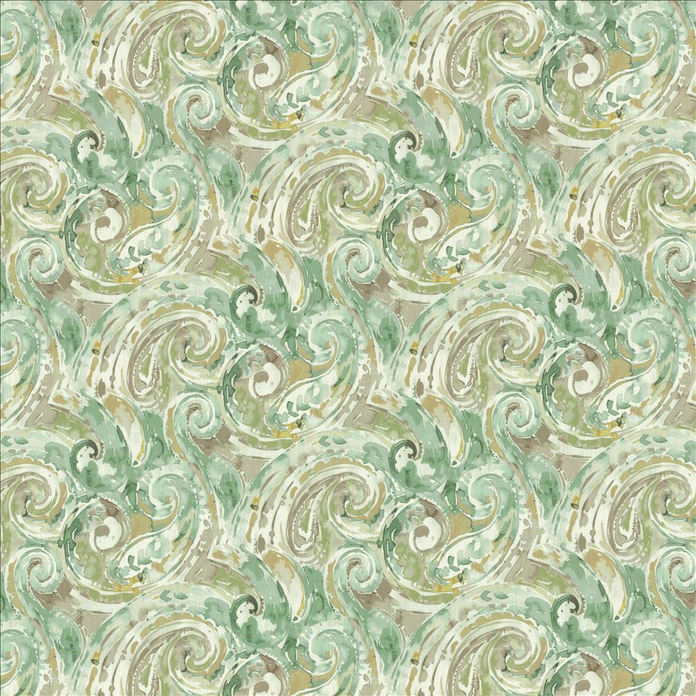 Abstract Paisley Seaspray by Kasmir Designer Fabric 1453 100% Cotton
 SOUTH KOREA 30,000 Wyzenbeek Double Rubs </p><p>Repeat: Horizontal: 18 inches and Vertical: 17 4/8 inches 54 - Swanky Fabrics -