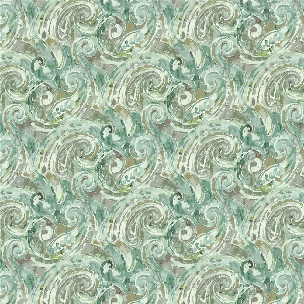 Abstract Paisley Seaspray by Kasmir Designer Fabric 1453 100% Cotton
 SOUTH KOREA 30,000 Wyzenbeek Double Rubs </p><p>Repeat: Horizontal: 18 inches and Vertical: 17 4/8 inches 54 - Swanky Fabrics -