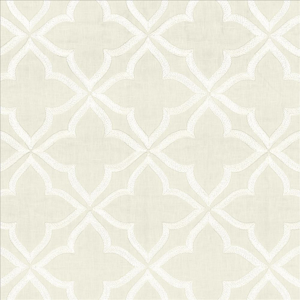Adornment White by Kasmir Designer Fabric 5156 70% Polyester
30% Cotton
 INDIA Not Tested </p><p>Repeat: Horizontal: 8 6/8 inches and Vertical: 9 3/8 inches 54 - Swanky Fabrics -