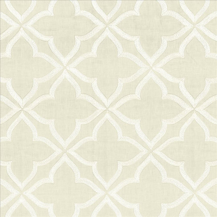 Adornment White  by Kasmir Designer Fabric 5156 70% Polyester
30% Cotton
 INDIA Not Tested Horizontal: 8 6/8 inches and Vertical: 9 3/8 inches 54  - Swanky Fabrics -