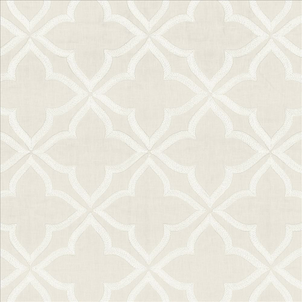 Adornment White by Kasmir Designer Fabric 5156 70% Polyester
30% Cotton
 INDIA Not Tested </p><p>Repeat: Horizontal: 8 6/8 inches and Vertical: 9 3/8 inches 54 - Swanky Fabrics -