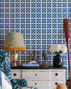 Mind The Gap Wallpaper AEGEAN TILES Indigo Wallpaper (WP30051)