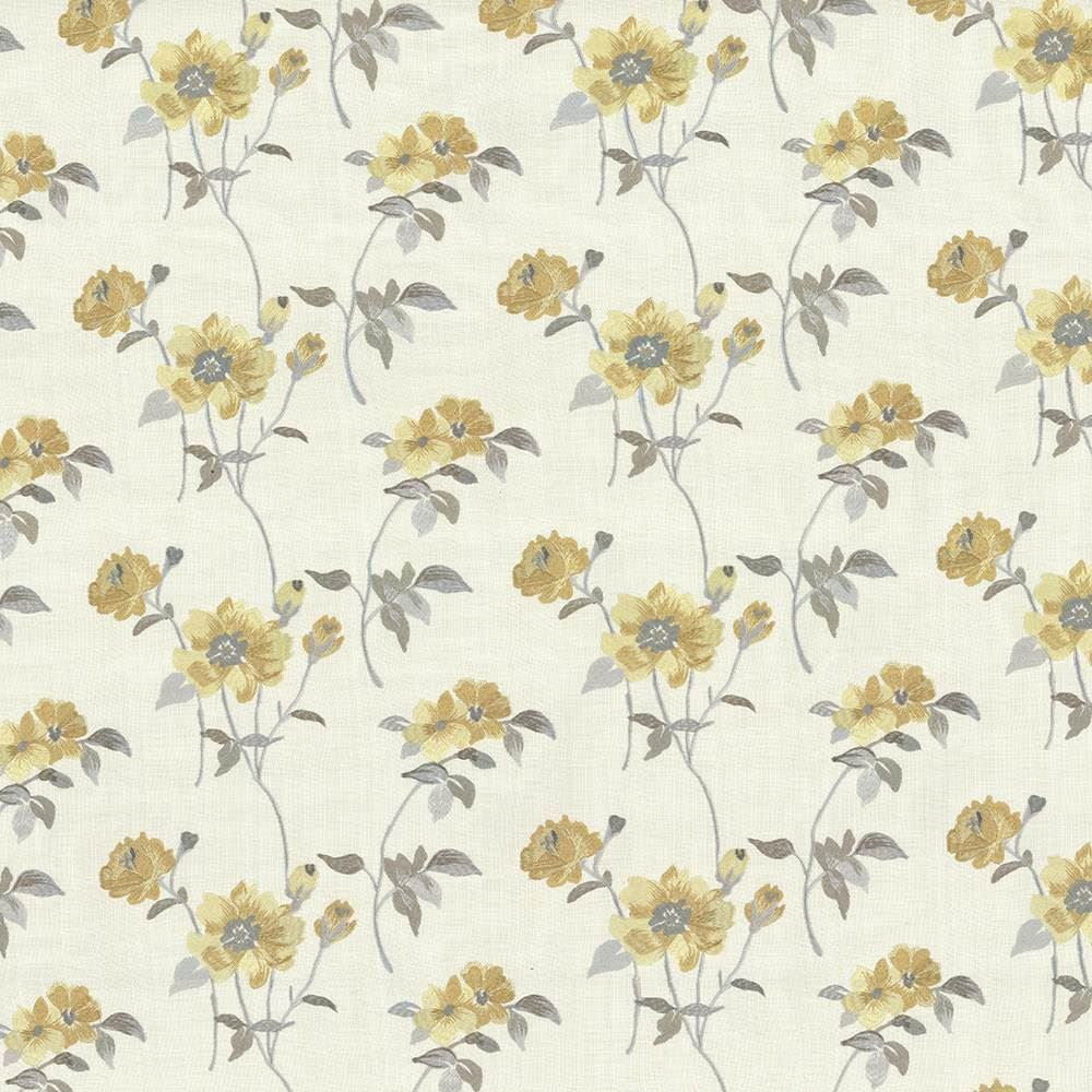 Aldwych Garden Canary by Kasmir Designer Fabric 1434 88% Polyester 12% Cotton Embroidery 100% Polyester INDIA Not Tested Horizontal: 13 inches and Vertical: 9 2/8 inches 51 - 56 - Swanky Fabrics -