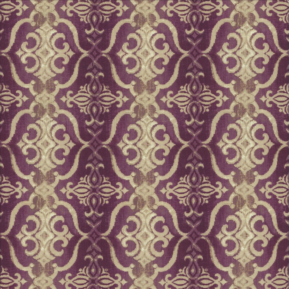 Alessandra Purple by Kasmir Designer Fabric 1452 100% Linen
 TURKEY </p><p>Repeat: Horizontal: 13 4/8 inches and Vertical: 12 4/8 inches 55 - Swanky Fabrics -