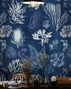 Mind The Gap Wallpaper ALGAE Navy Blue Wallpaper (WP20297)
