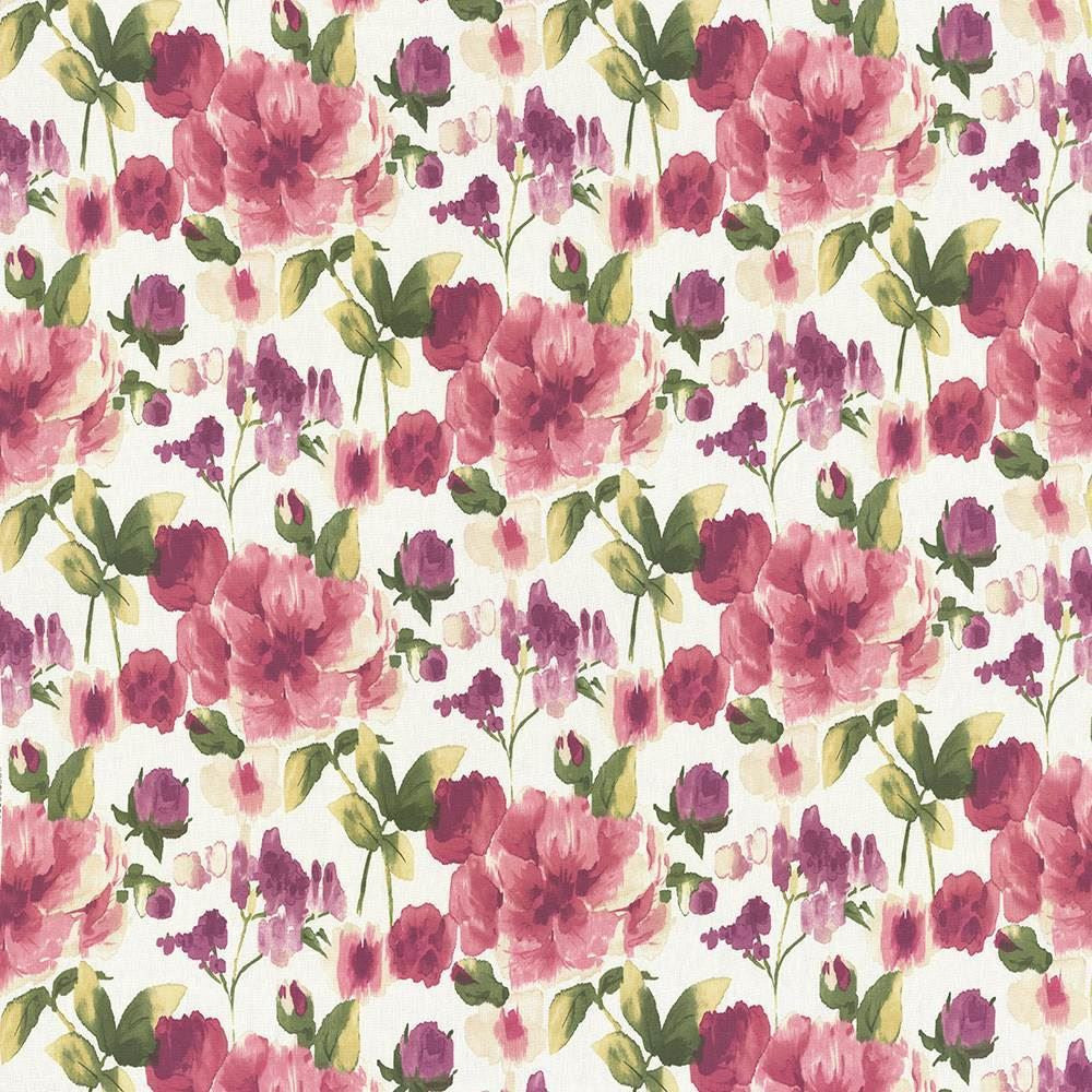 Ambrose Garden Raspberry by Kasmir Designer Fabric 1435 100% Linen CHINA 48,000 Wyzenbeek Double Rubs Horizontal: 27 inches and Vertical: 25 2/8 inches 54 - Swanky Fabrics -