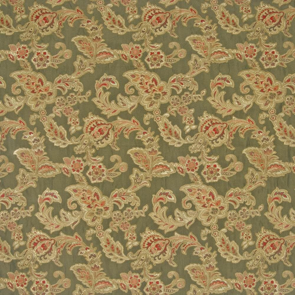 Amesbury Garden Loden by Kasmir Designer Fabric 1371 65% Rayon 35% Polyester CHINA 48,000 Wyzenbeek Double Rubs Horizontal: 13 7/8 inches and Vertical: 27 inches 55 - Swanky Fabrics -