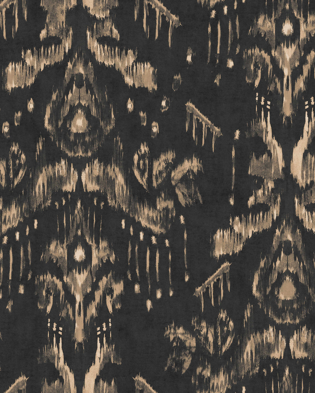 ANCESTRAL IKAT Anthracite Wallpaper (WP30260) by Mind The Gap | WP30260 | TRANSYLVANIAN RHAPSODY | 1 roll x 52 x 1000 cm / 20.5 x 393.7in | 0.52m / 20.5in | 10m / 393.7in | 5.20sqm / 55.9sq ft | L50cm / L19.6in | Taupe, Anthracite | Non-woven Satin | Paste the wall | 1 roll in a box | Fabric Carolina | https://www.fabriccarolina.com/